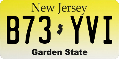 NJ license plate B73YVI