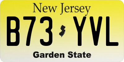 NJ license plate B73YVL