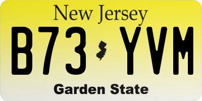 NJ license plate B73YVM