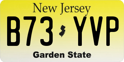 NJ license plate B73YVP