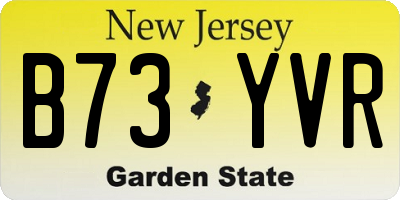 NJ license plate B73YVR