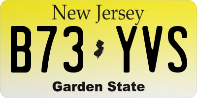 NJ license plate B73YVS