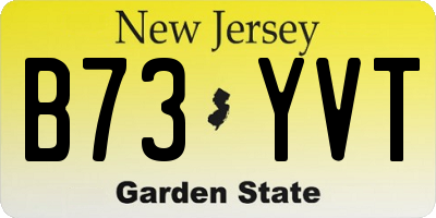 NJ license plate B73YVT