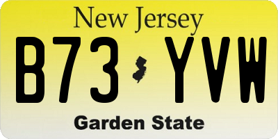 NJ license plate B73YVW