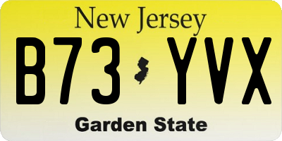 NJ license plate B73YVX