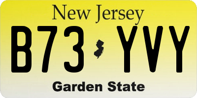 NJ license plate B73YVY