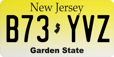 NJ license plate B73YVZ
