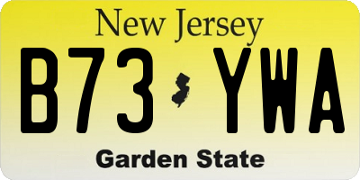 NJ license plate B73YWA