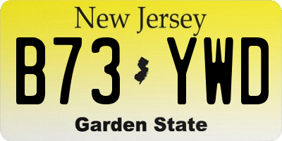 NJ license plate B73YWD