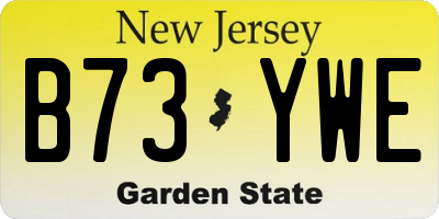NJ license plate B73YWE