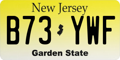 NJ license plate B73YWF