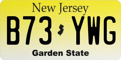 NJ license plate B73YWG