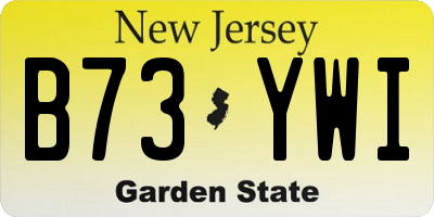 NJ license plate B73YWI