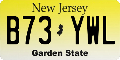 NJ license plate B73YWL