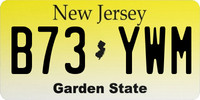 NJ license plate B73YWM