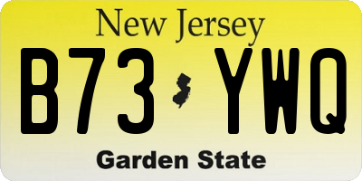 NJ license plate B73YWQ