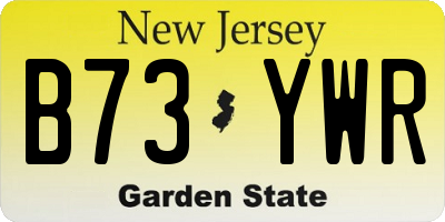 NJ license plate B73YWR