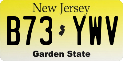 NJ license plate B73YWV