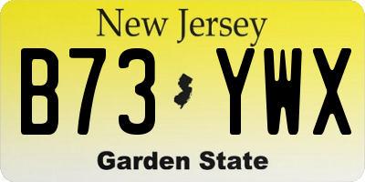 NJ license plate B73YWX
