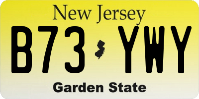 NJ license plate B73YWY