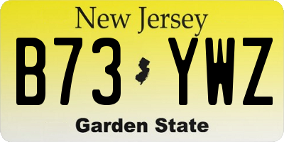NJ license plate B73YWZ