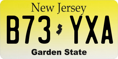 NJ license plate B73YXA
