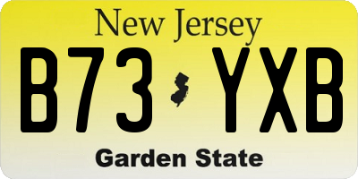 NJ license plate B73YXB