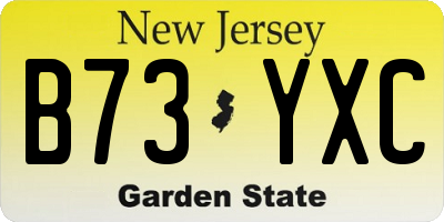 NJ license plate B73YXC