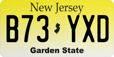 NJ license plate B73YXD