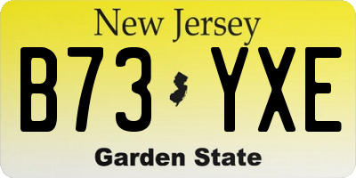 NJ license plate B73YXE