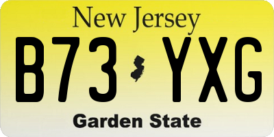 NJ license plate B73YXG