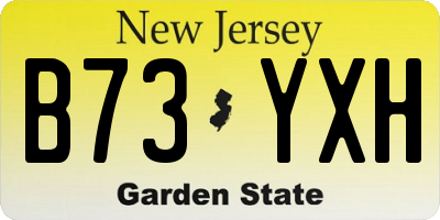 NJ license plate B73YXH