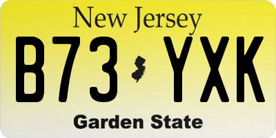 NJ license plate B73YXK