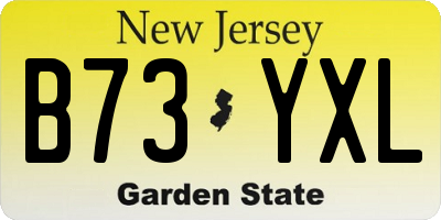 NJ license plate B73YXL