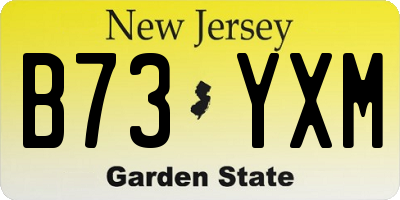 NJ license plate B73YXM