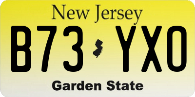 NJ license plate B73YXO