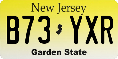NJ license plate B73YXR