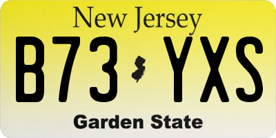 NJ license plate B73YXS