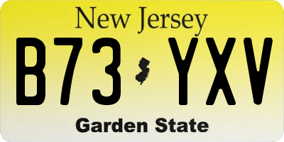 NJ license plate B73YXV