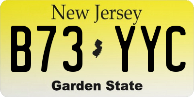 NJ license plate B73YYC