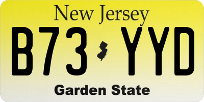 NJ license plate B73YYD