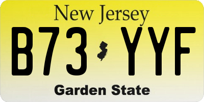 NJ license plate B73YYF