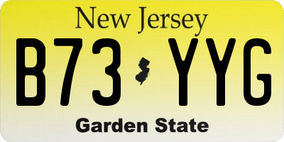NJ license plate B73YYG