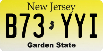 NJ license plate B73YYI