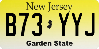 NJ license plate B73YYJ