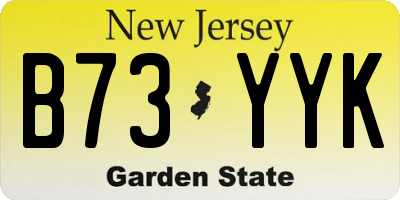 NJ license plate B73YYK