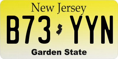 NJ license plate B73YYN