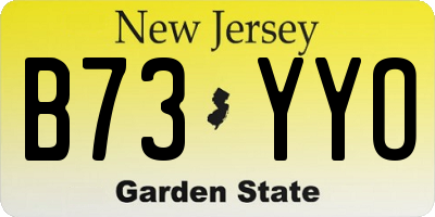 NJ license plate B73YYO
