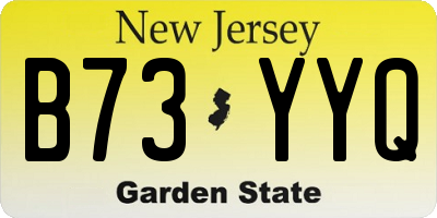NJ license plate B73YYQ