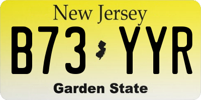 NJ license plate B73YYR